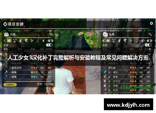 人工少女3汉化补丁完整解析与安装教程及常见问题解决方案